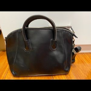 Black leather hand bag